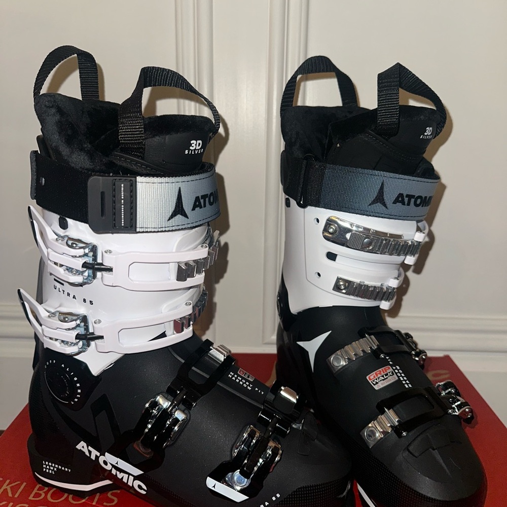 Black and White Winter Ski Boots